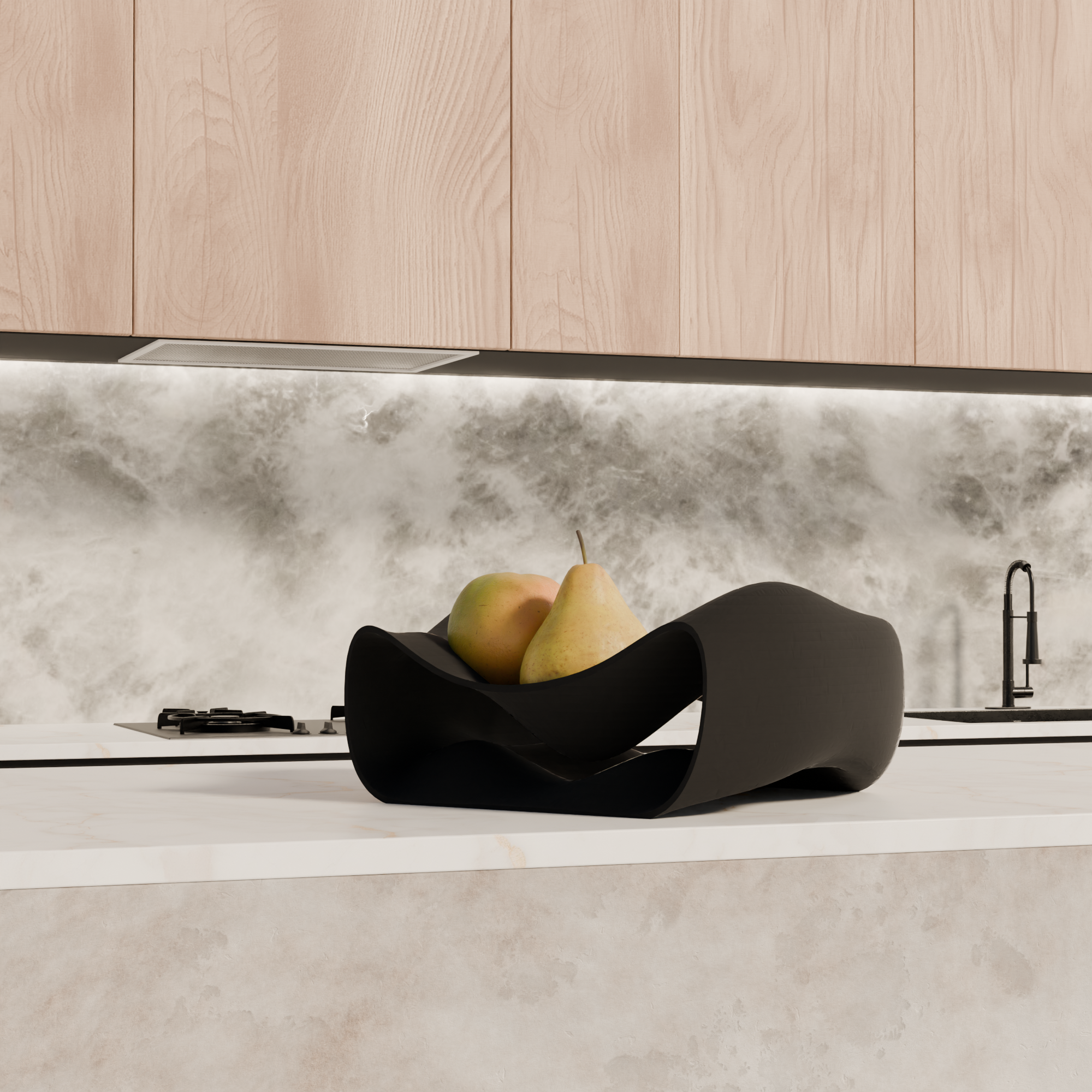 Fano modern design fruitschaal zwarte editie