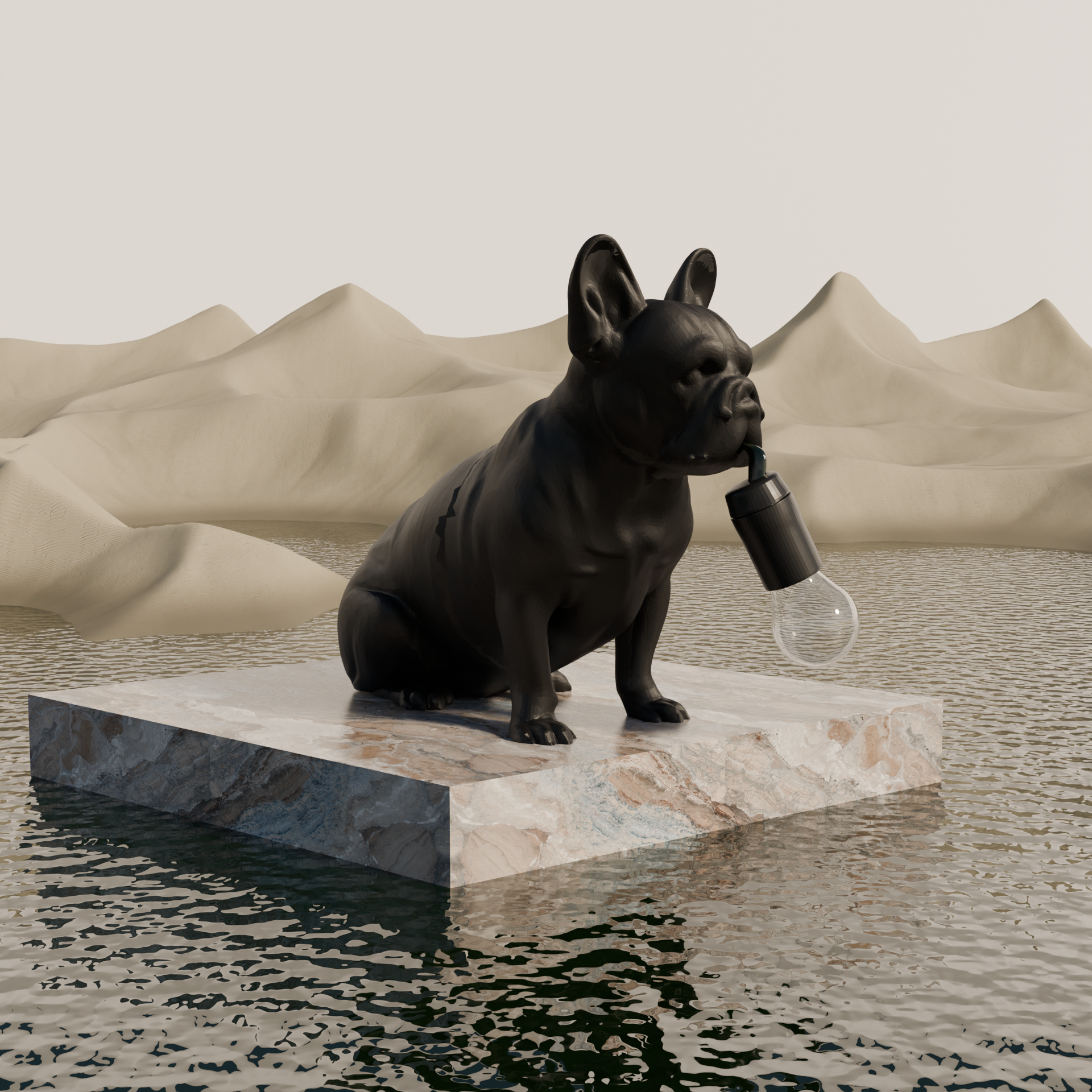 Franse Bulldog tafellamp