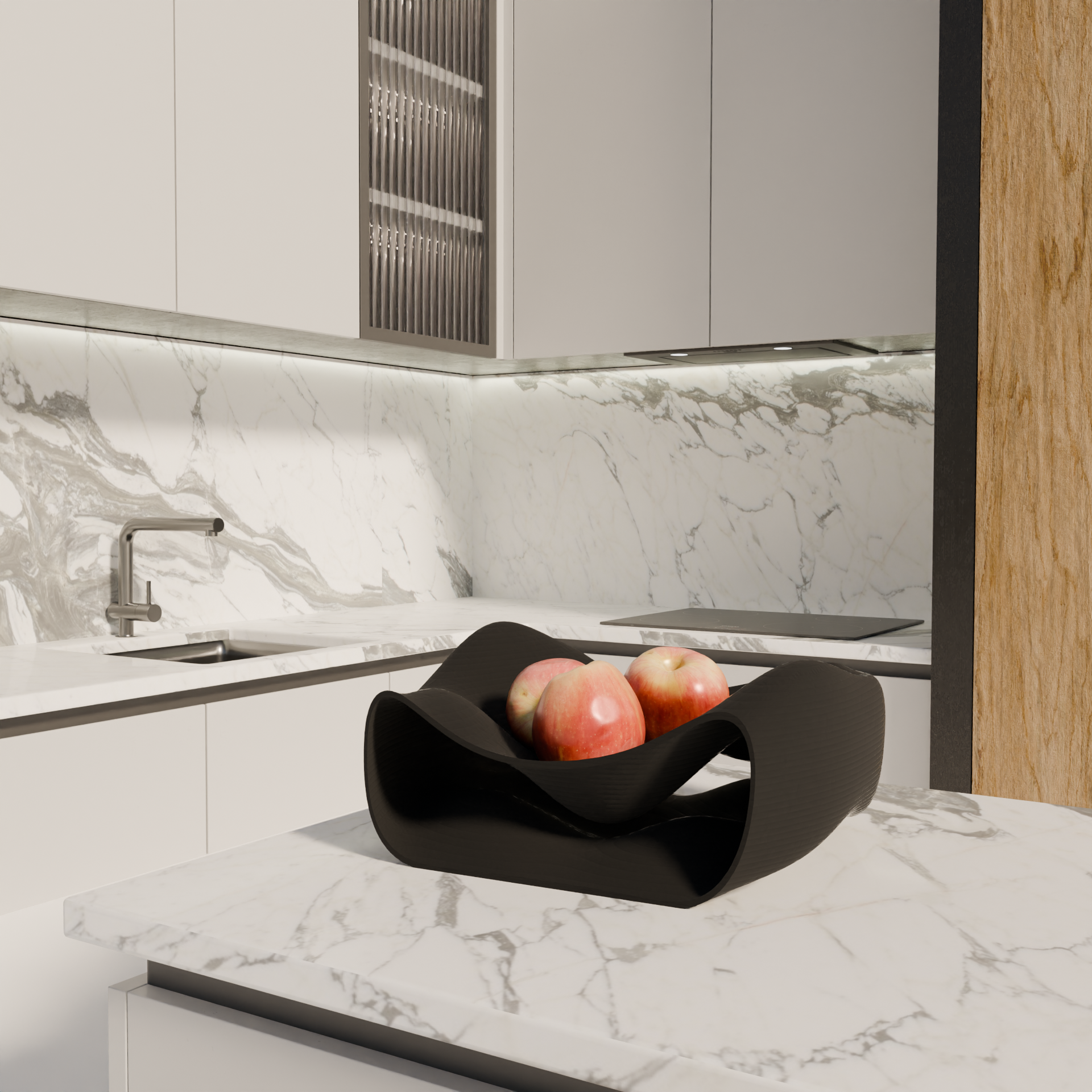 Fano modern design fruitschaal zwarte editie