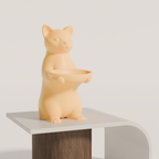 Fiastra Cat Key Holder - Yellow - cat geel sokkel 2