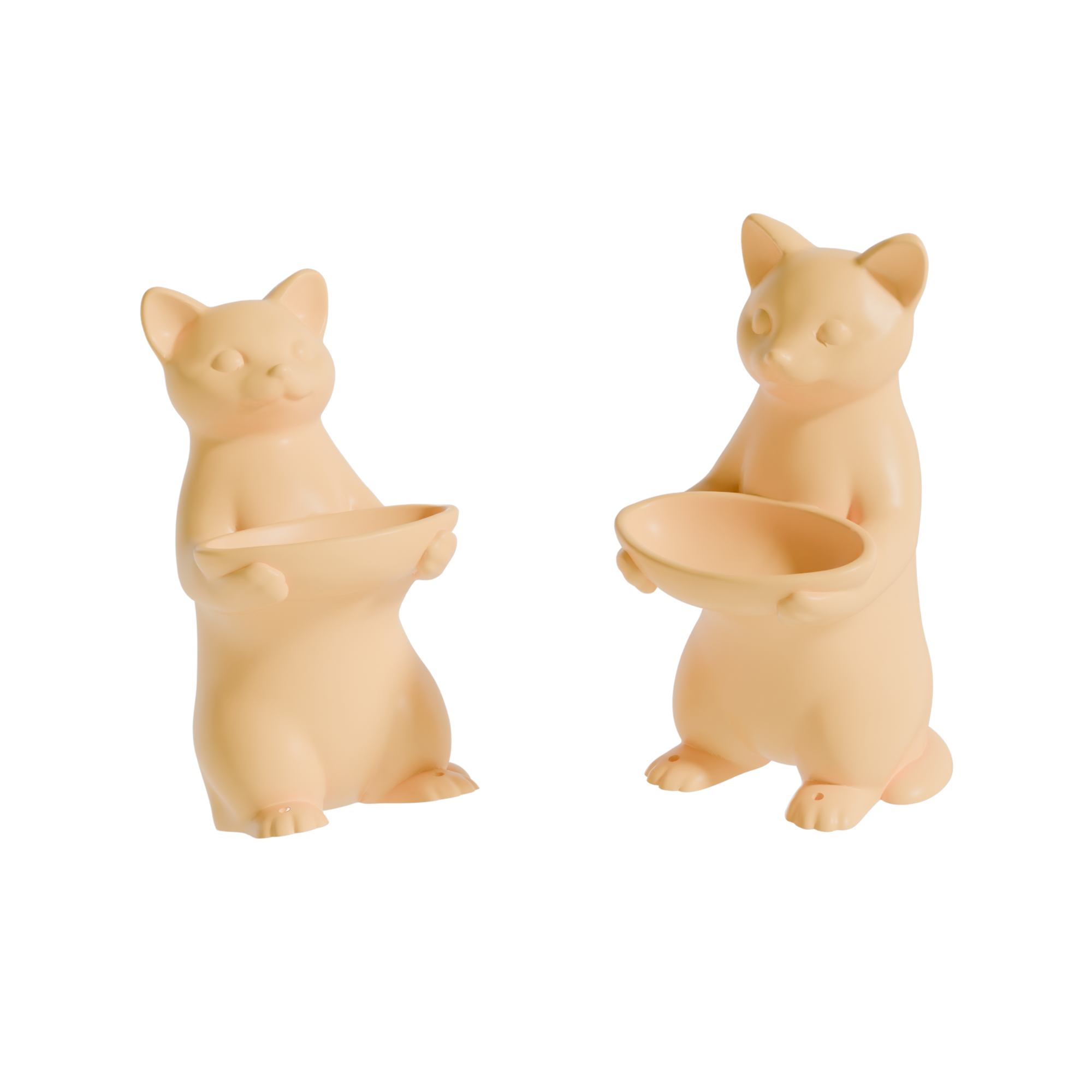 Fiastra Cat Key Holder - Yellow - cat geel twee aanzichten 2