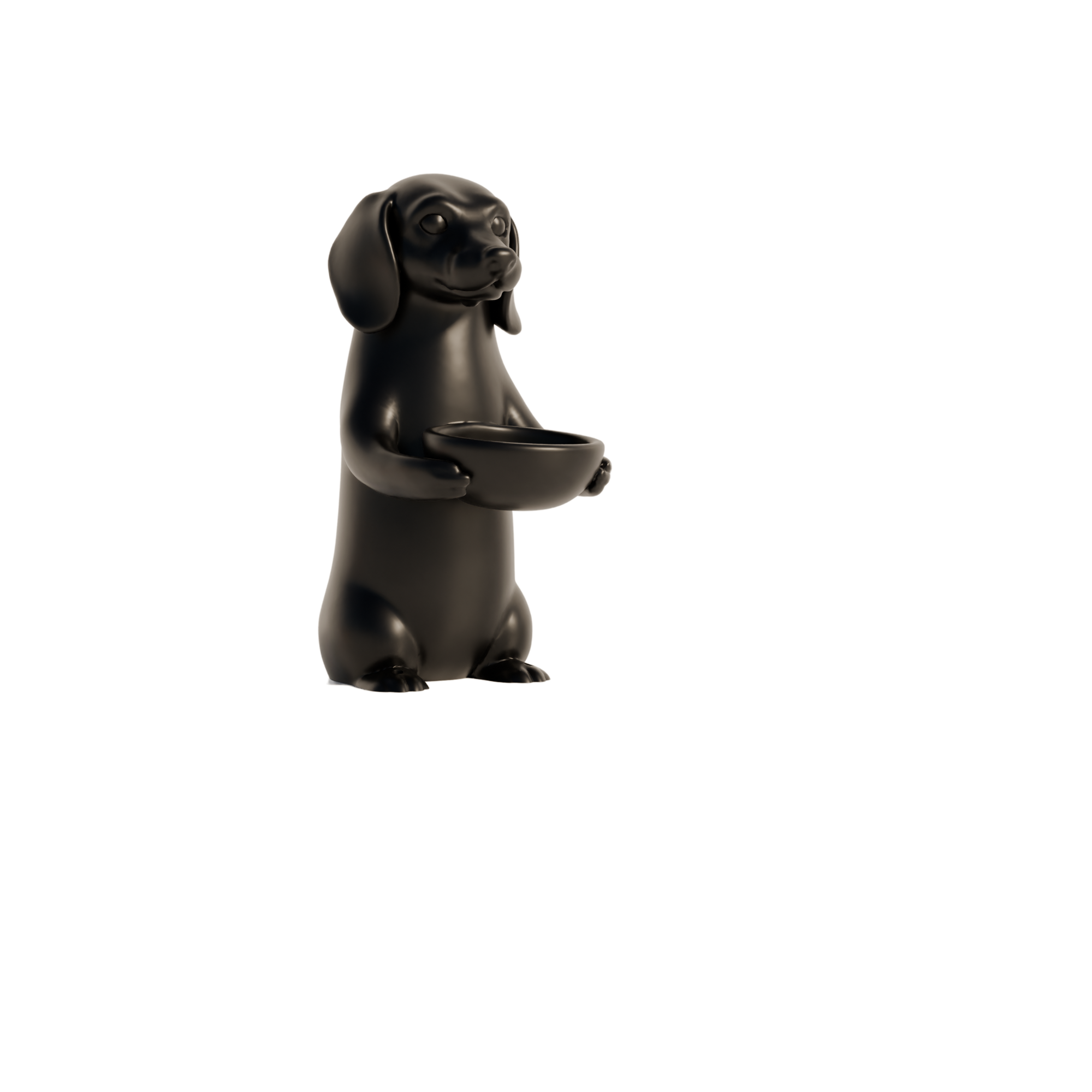 Fiastra Dachshund Key Holder - Black - dachshund zwart sokkel 1