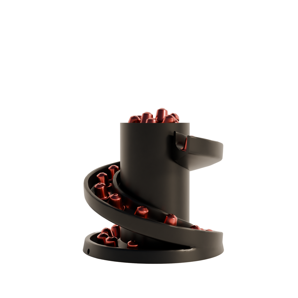 Fiastra Spiral Nespresso Capsule Organizer - Black - spiral zwart gevuld zijaanzicht 1