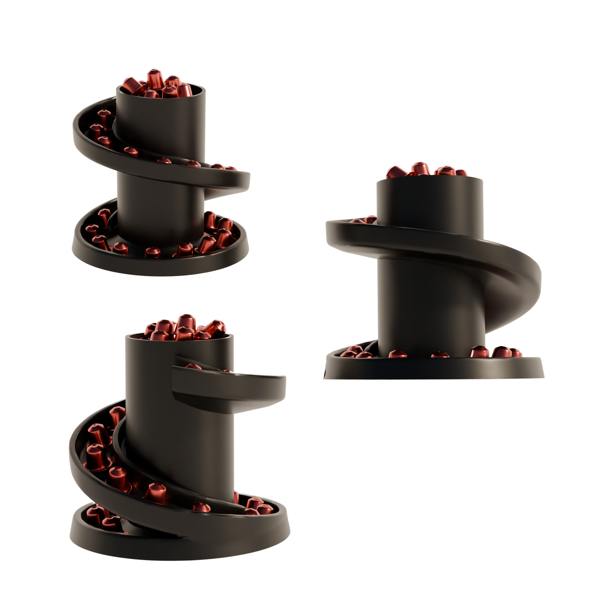 Fiastra Spiral Nespresso Capsule Organizer - Black - spiral zwart meerdere aanzichten 1