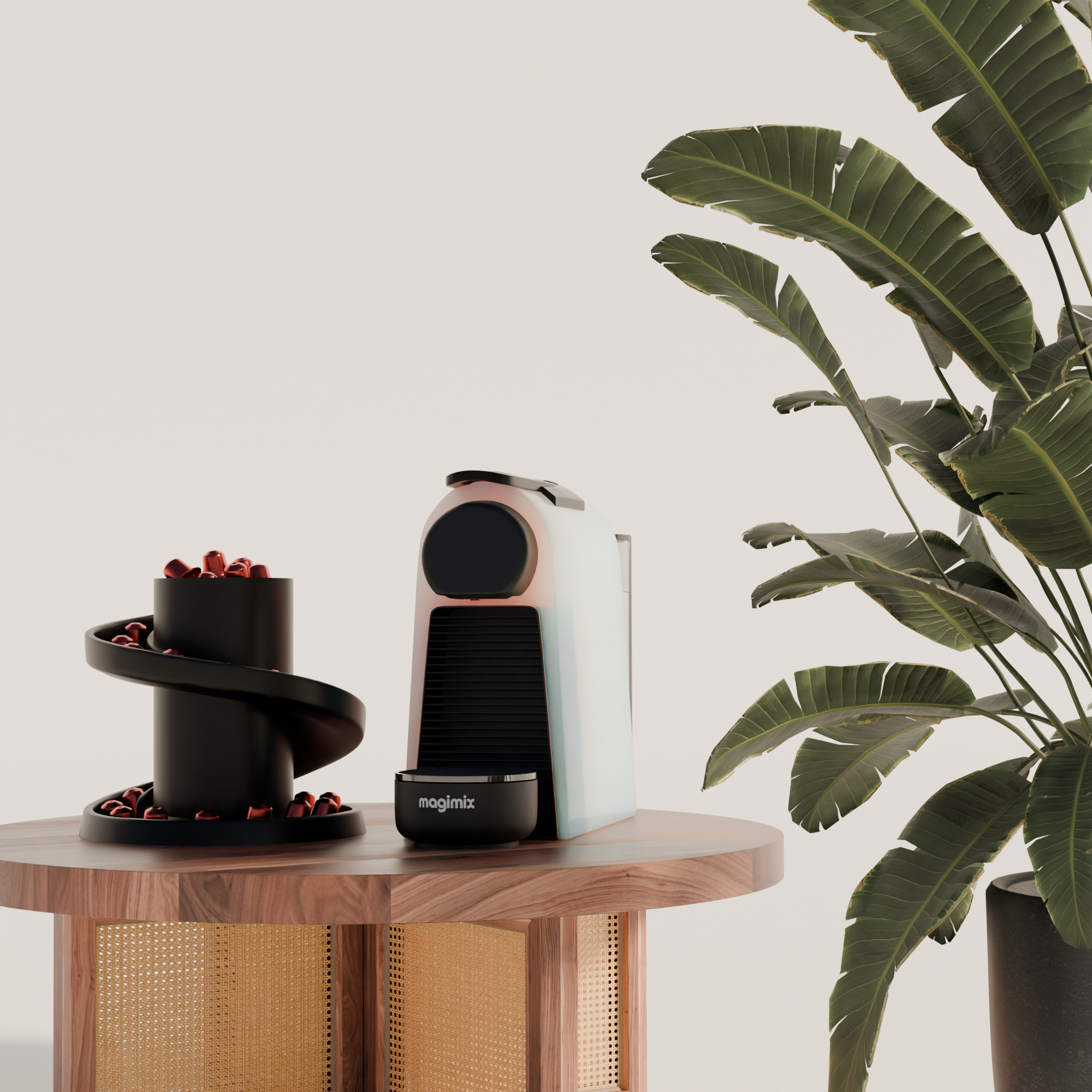 Fiastra Spiral Nespresso Capsule Organizer - Black - spiral zwart sfeerbeeld interieur 1
